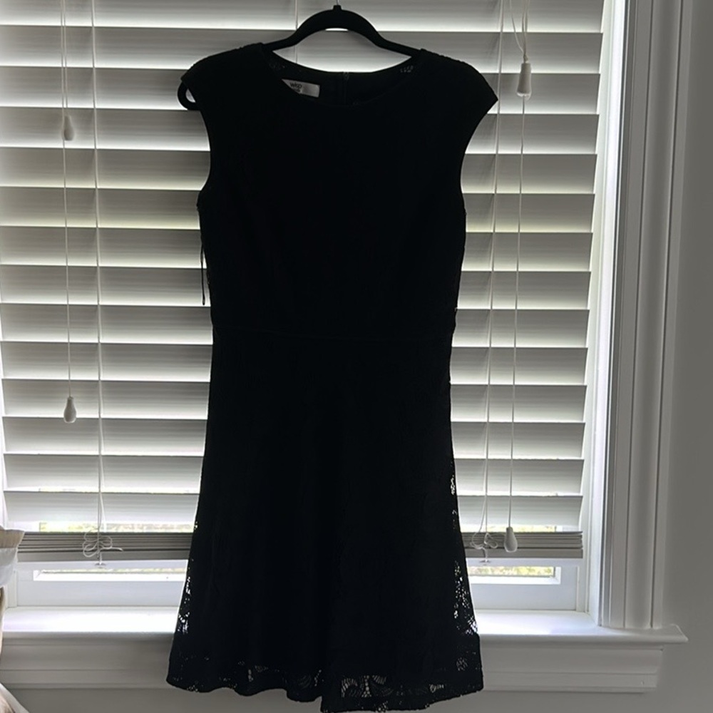 Elegant Black Lace Cocktail Dress, 8P